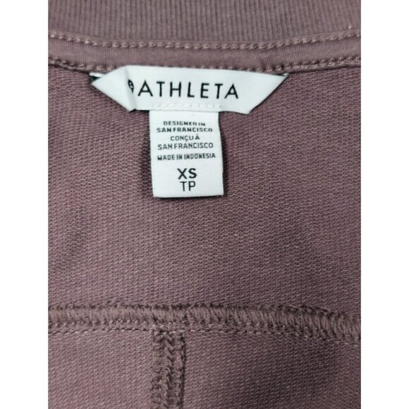 Athleta Retroterry V-Neck Sweatshirt Tee Mauve Sleeveless Womens XS - Picture 4 of 11